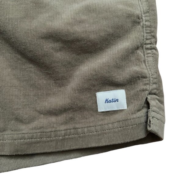 Katin Cord Local Shorts Mens Size M Corduroy Drawstring Stretch Gray - Picture 3 of 4